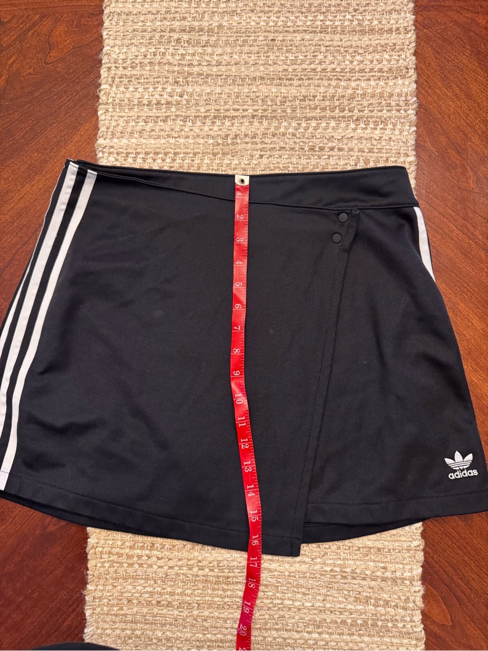 adidas Originals Black Mini wrap Skirt with Side Snap Detail